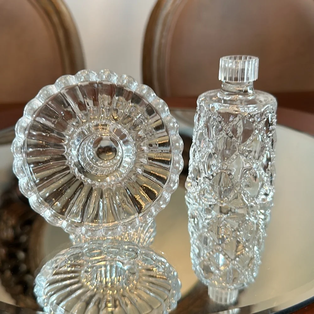 PartyLite 2 piece Quilted Diamond Pattern Votive Holder